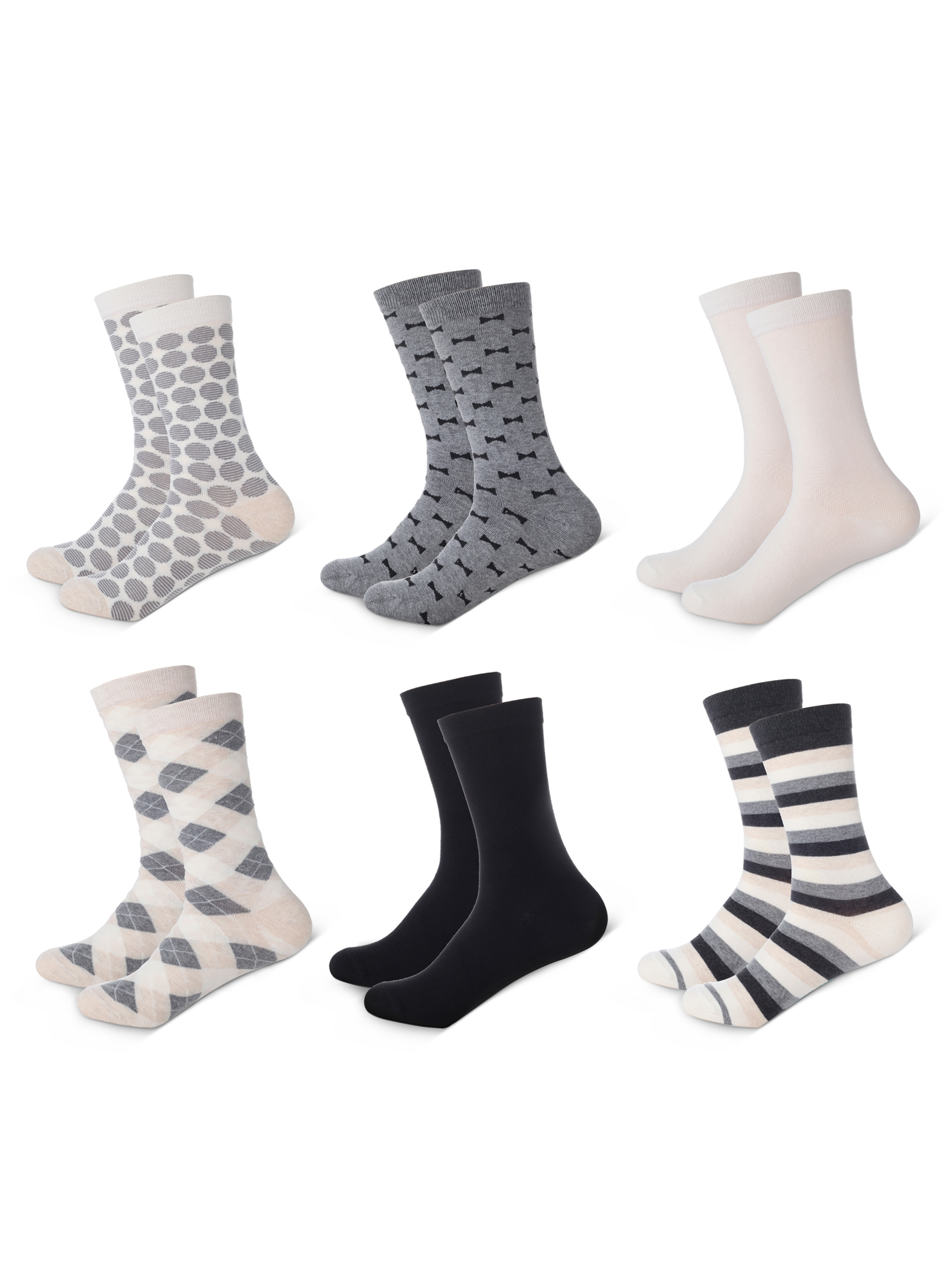 Sharp Color Socks Sharp Chic Crew Socks 6 Pack - Walmart.com