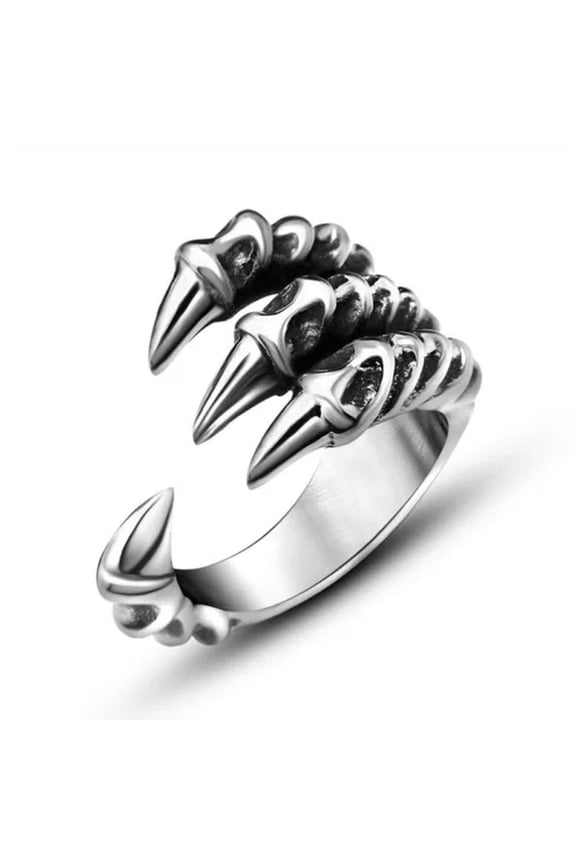 Sharp Dragon Claw Titanium Steel Biker Ring Men Jewelry Cool Punk Band Size 7-12