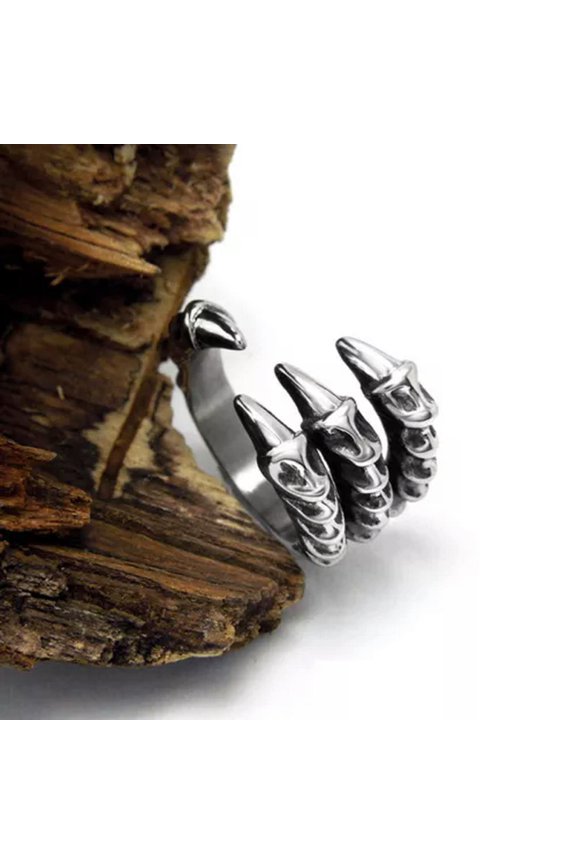 Sharp Dragon Claw Titanium Steel Biker Ring Men Jewelry Cool Punk Band Size 7-12