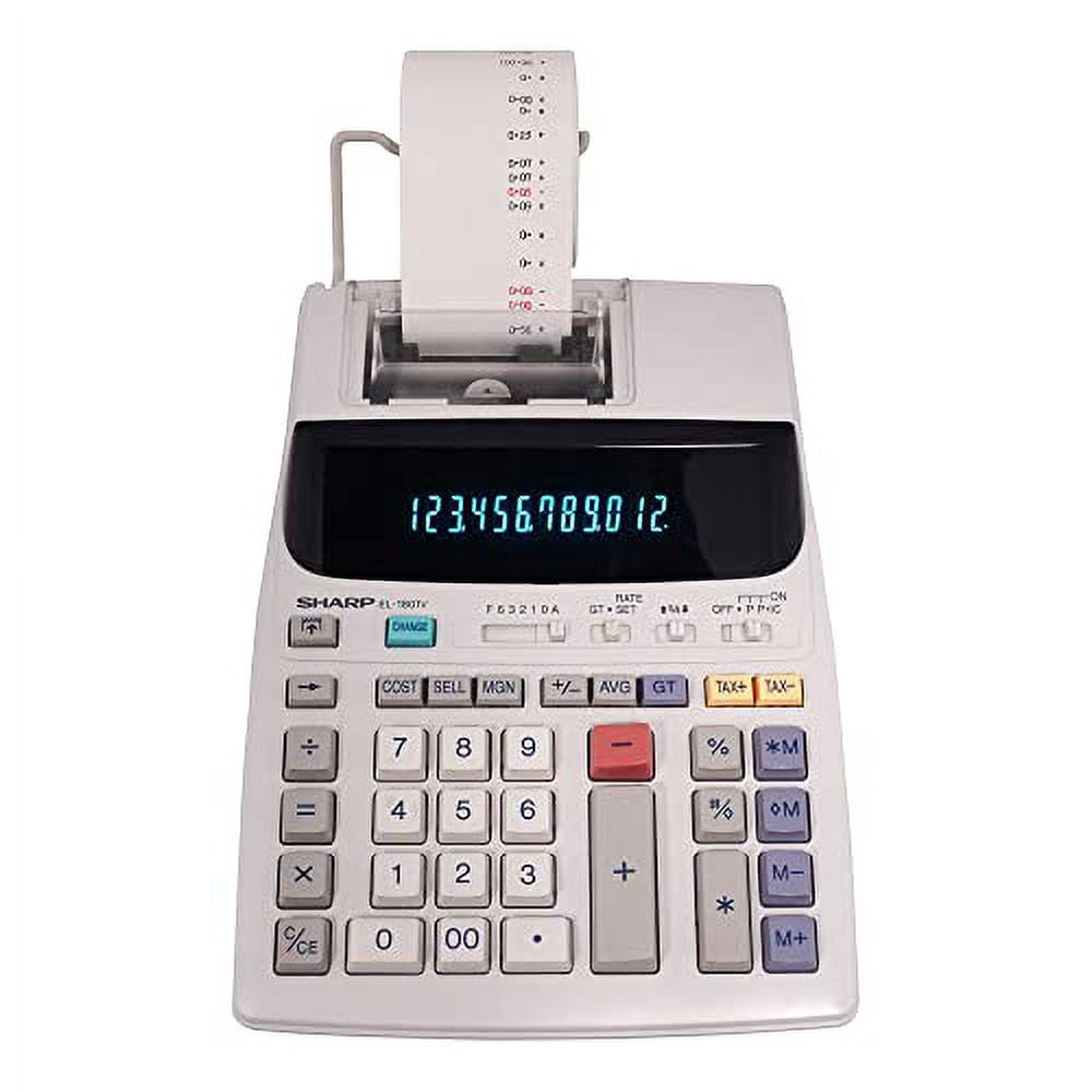 Sharp EL1801V Ink Printing Calculator, Fluorescent Display, AC, Off