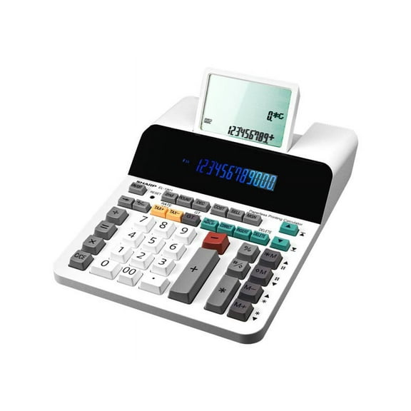 Sharp EL-1901 Paperless Printing Calculator, White