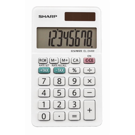 Sharp EL-244WB Small Pocket Calculator - Quantity 5