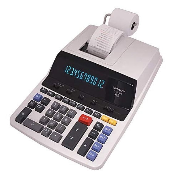 Pre-Owned Sharp EL-2630PIII Printing Calculator with 12-Digit Fluorescent Display, Black/Red