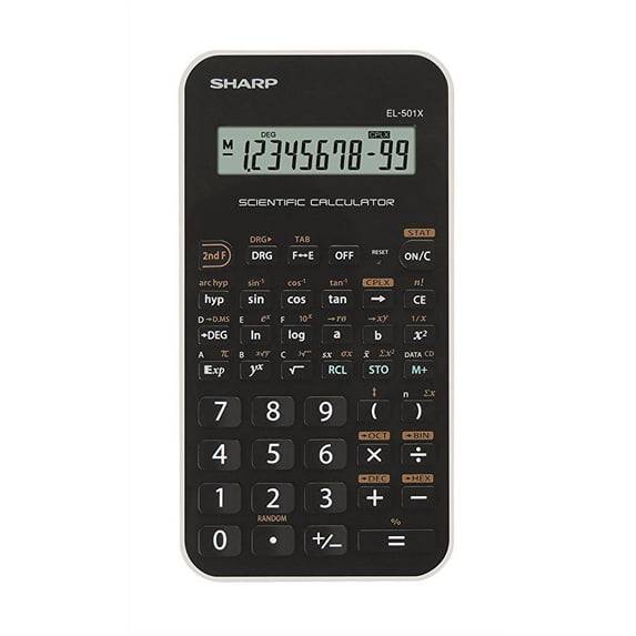 Sharp EL-501XBWH Scientific Calculator, Black