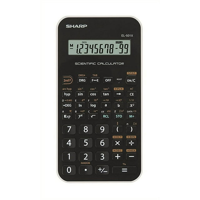 Sharp EL-501XBWH Scientific Calculator, Black