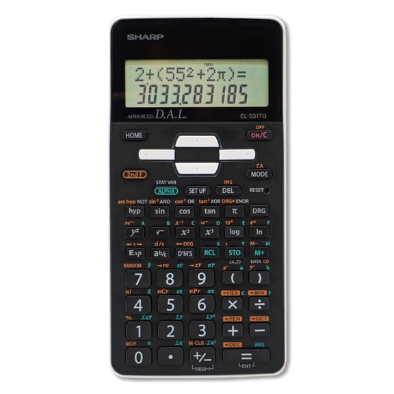 Sharp EL-531TGBBW 12-Digit Scientific/Engineering Calculator with Protective Hard Cover, LCD Display, Great for Students and Professionals, Black