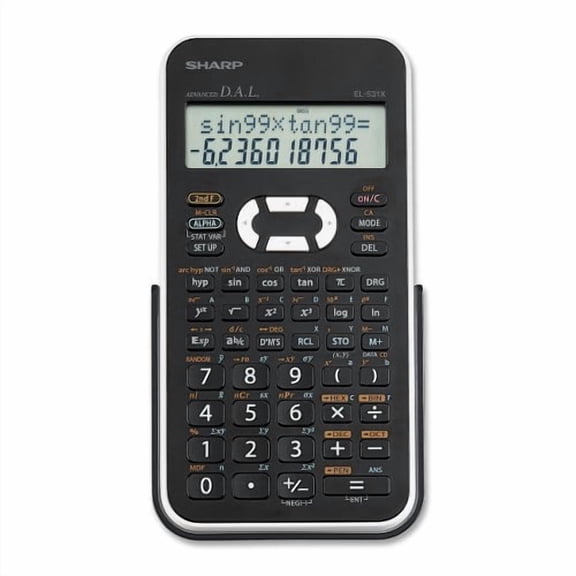 Sharp EL-531XBWH Scientific Calculator with 2 Line Display - Large Display, Hard Shell Cover, Automatic Power Down, Non-stick Key - Battery Powered - 1.5" x 3.3" x 6" x 8.5" - Blac