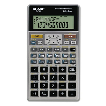 Sharp EL-738C Financial Calculator with 10-Digit LCD, Black