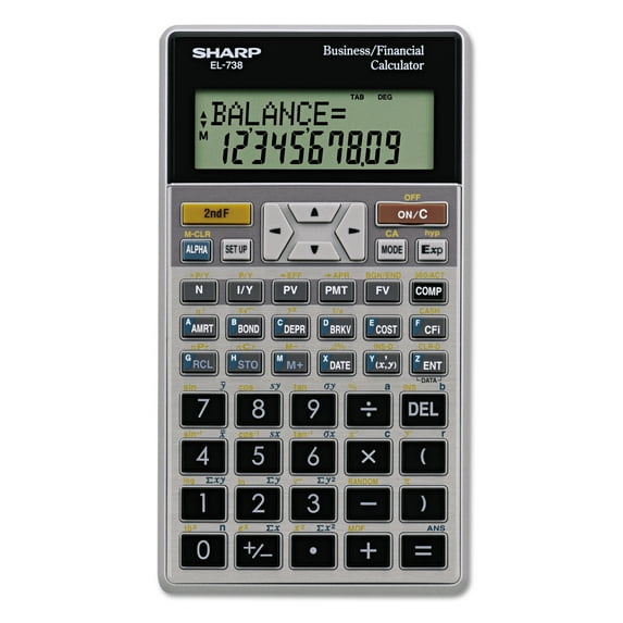 Sharp EL-738C Financial Calculator with 10-Digit LCD, Black
