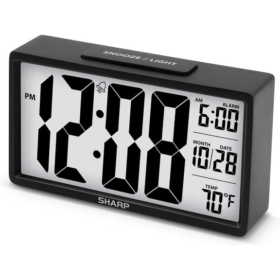 Sharp Easy to Read 2.8 Jumbo Screen Battery Operated Digital Clock for Bedrooms or Travel