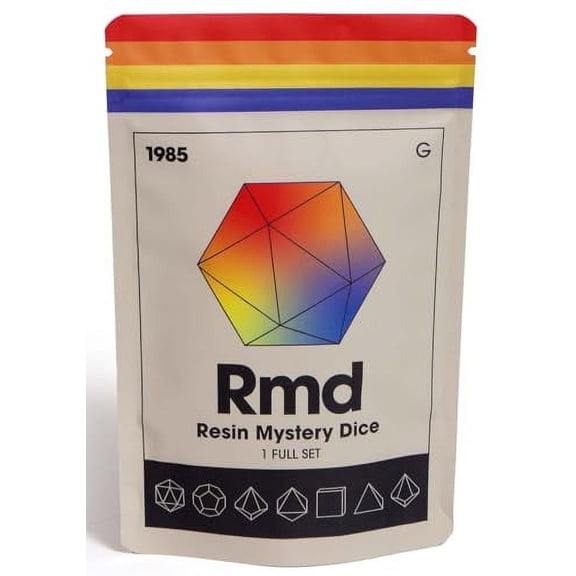 1985 Games Dice Set, Multi-Sided RPG Polyhedral Resin Roleplaying Games, Collectable Dice