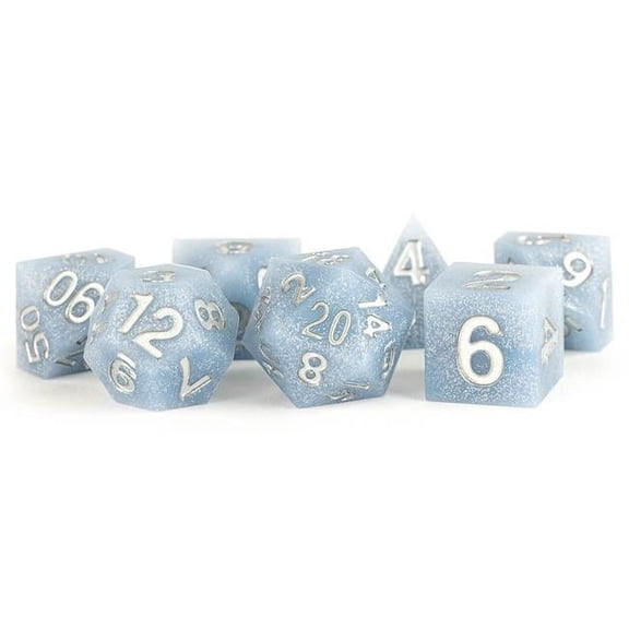 Sharp Edge Silicone Rubber Glacial Debris Dice Game - Set of 7