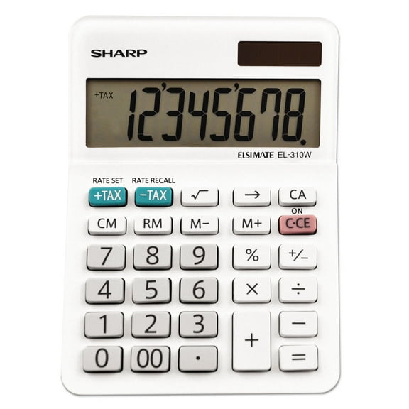 Sharp El-310wb Mini Desktop Calculator, 8-Digit Lcd