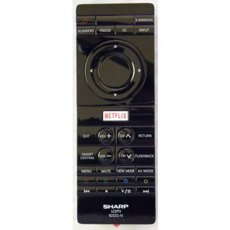 Sharp Electronics GJ221-U Remote Control for Sharp LCD LED 4K TV LC-65UB30U, LC-55UB30U, LC-50UB30U, LC-43UB30U