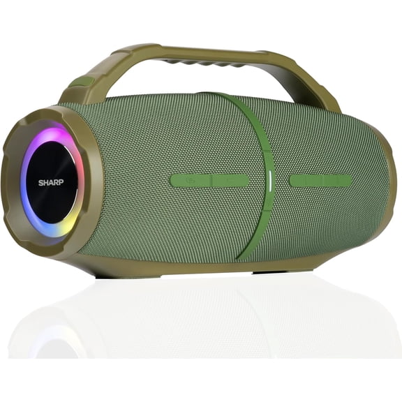 Sharp GX-BT490 Crystal Clear Series Bluetooth Speaker DSP Technology, IP67 Waterproof, 120W Max Power, Deep Bass, 10-Hour Playtime, LED Light Effects, True Wireless Pairing, Hands-Free Calling, G