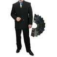 thumbnail image 1 of Sharp Hand Tailored 2pc Men Double Breasted Dress Suit w/1 Pair of Socks - Black 46R, 1 of 3