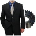 thumbnail image 1 of Sharp Hand Tailored Men 2B Dress Blazer w/1 Pair of Socks, Size 36S-62L - Black 46L, 1 of 4