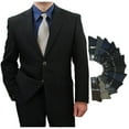 thumbnail image 1 of Sharp Hand Tailored Men 2B Dress Blazer w/1 Pair of Socks, Size 36S-62L - Black 46S, 1 of 4