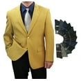 thumbnail image 1 of Sharp Hand Tailored Men 2B Dress Blazer w/1 Pair of Socks, Size 36S-62L - Gold 38R, 1 of 5
