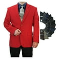 thumbnail image 1 of Sharp Hand Tailored Men 2B Dress Blazer w/1 Pair of Socks, Size 36S-62L - Red 46L, 1 of 4
