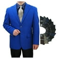 thumbnail image 1 of Sharp Hand Tailored Men 2B Dress Blazer w/1 Pair of Socks, Size 36S-62L - Royal Blue 42S, 1 of 4