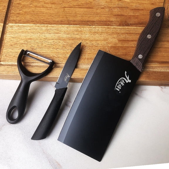 Sharp Kitchen Knives] Ultra Sharp Stainless Steel Kitchen Knife Sets - Chef Knife, Fruit Knife, Paring Knife and Scissors - Ergonomic Handle, Perfect For Home Cooking