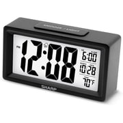 Sharp LCD with White Backlight Digital Alarm Clock, Calendar Display, Ascending Alarm