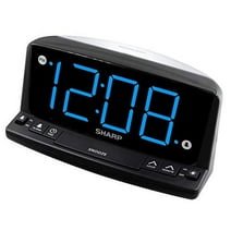 Sharp LED Digital Alarm Clock - Simple Operation - Easy to See Large Numbers, Built in Night Light Blue Digit
