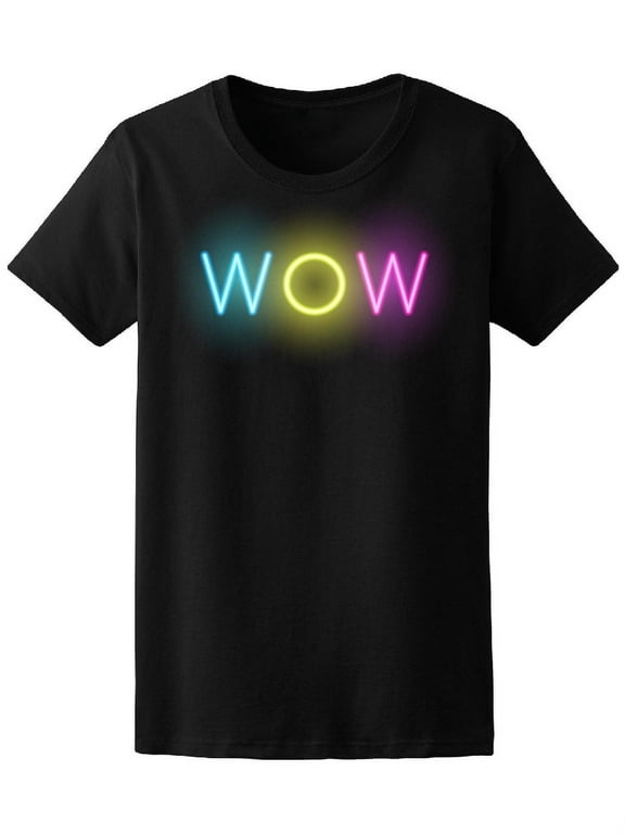 Sharp Letters Sign Wow T-Shirt Women -Image by Shutterstock, Female x-Large