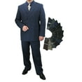 thumbnail image 1 of Sharp Luxurious 2pc Men's Double Breasted Pinstripe Suit w/1 Pair of Socks - Blue 56R, 1 of 5