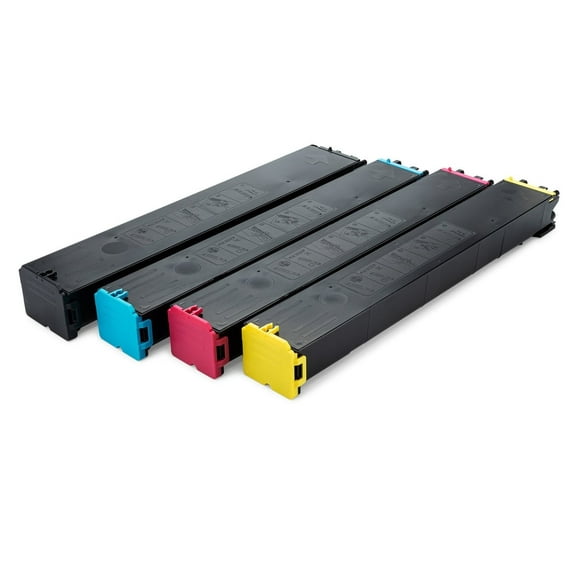 Sharp MX-5071 Toner Cartridge Set (4-Pack / CMYK) (Black Yield 40k; Color Yield 24k) Compatible with Sharp MX5071 Printers