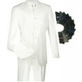 thumbnail image 1 of Sharp Mandarin Banded Collar Nehru Church Suit w/1 Pair Socks - White 40S, 1 of 1