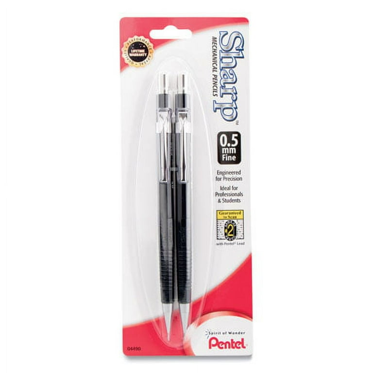 Sharp Mechanical Pencil, 0.5 mm, HB (#2), Black Lead, Black Barrel, 2/Pack Sharp Mechanical Pencil, 0.5 mm, HB (#2), Black Lead, Black Barrel, 2/Pack