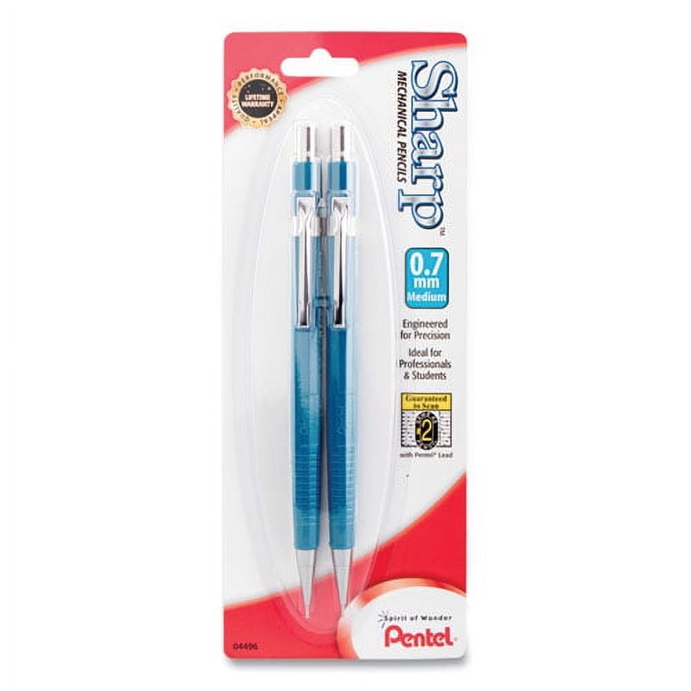 Sharp Mechanical Pencil, 0.7 Mm, Hb (#2.5), Black Lead, Blue Barrel, 2/pack | Bundle of 2 Packs