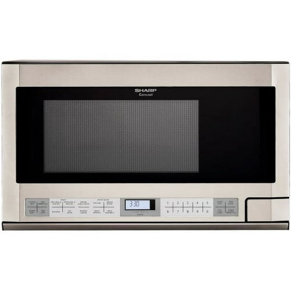 Sharp R1214 Carousel Over-the-Counter Microwave Oven 1.5 cu. ft. 1100W Stainless Steel