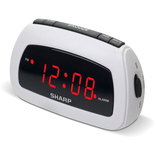 Sharp Rounded White Alarm Clock