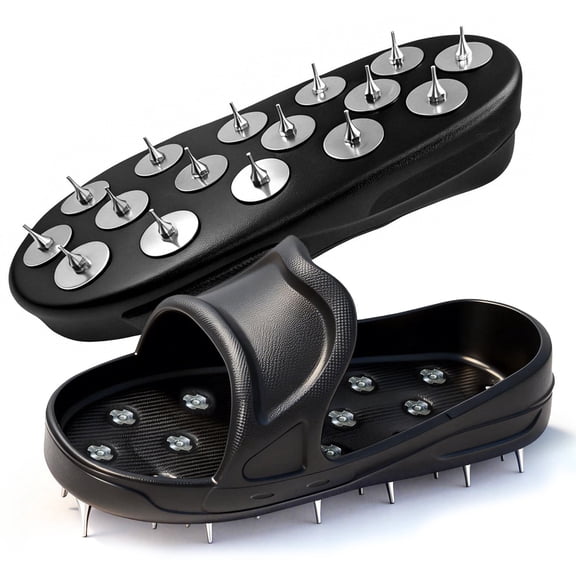 Nichiyo Epoxy Spike Shoes for Floor Leveling & Resinous Coating, Slip-On Working Shoes with Steel Spikes, Fits 9-11 Shoe Sizes - Medium