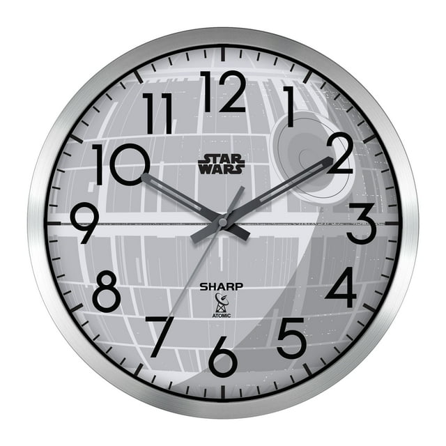 "Sharp Star Wars Death Star 12"" Analog Atomic Wall Clock Silver