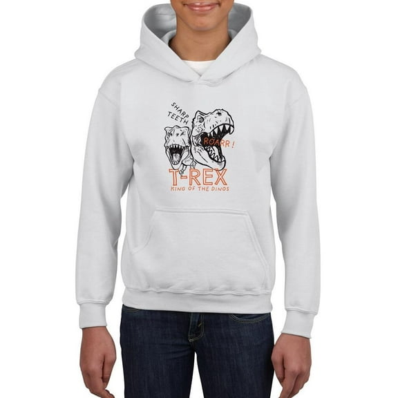 Sharp Teeth T Rex King Of Dinos Hoodie Juniors -Image by Shutterstock, Large