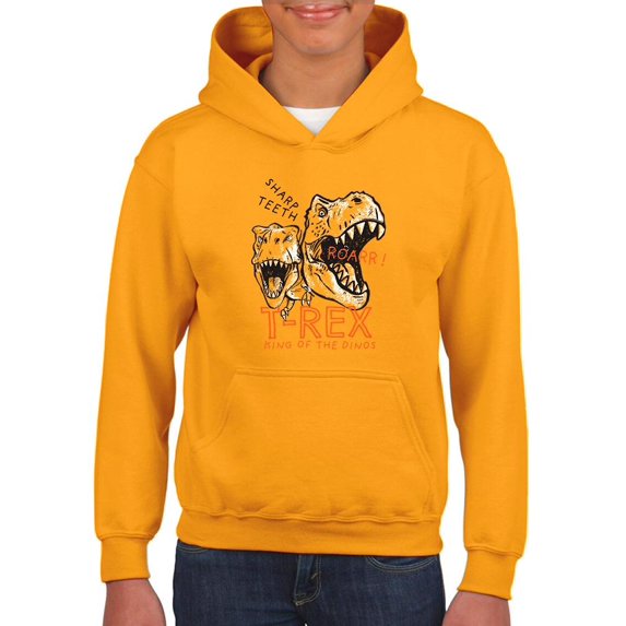 Sharp Teeth T Rex King Of Dinos Hoodie Juniors -Image by Shutterstock, Small