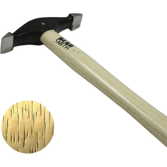 Sharp Texturing Hammer - 9 Inches with Wooden Handle, 73.5mm,1.2oz Steel Head with Two 12mm Faces - Texturing Tool Used to Add Patterns & Dimension to Metalwork