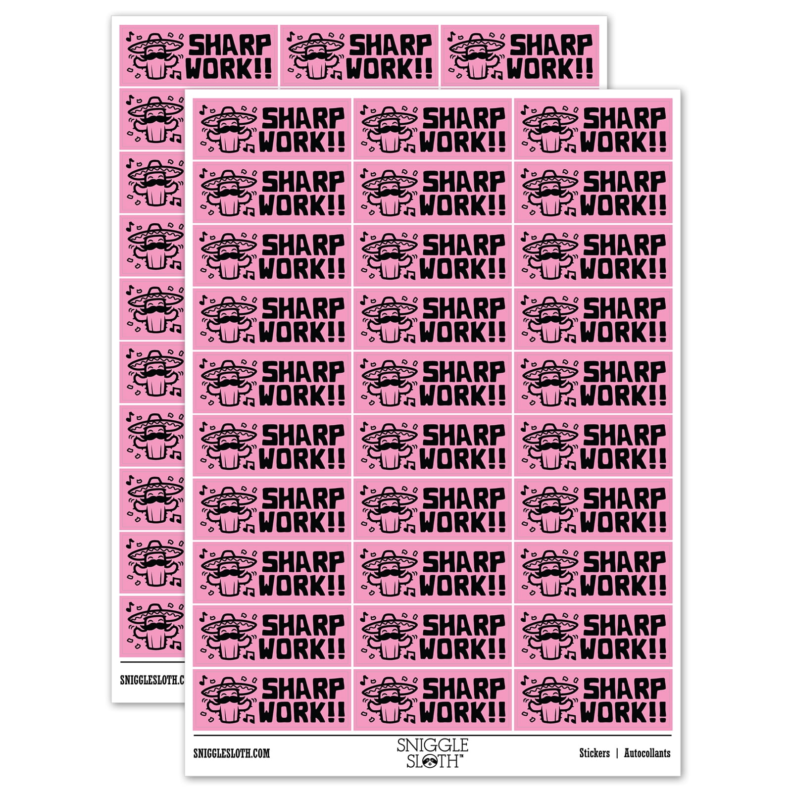Sharp Work Fiesta Cactus Teacher Student School Sticker Set - Light ...