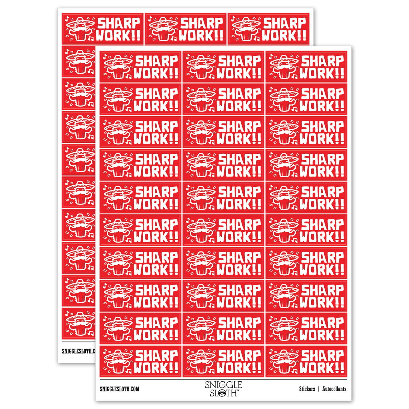 Sharp Work Fiesta Cactus Teacher Student School Sticker Set - Red ...