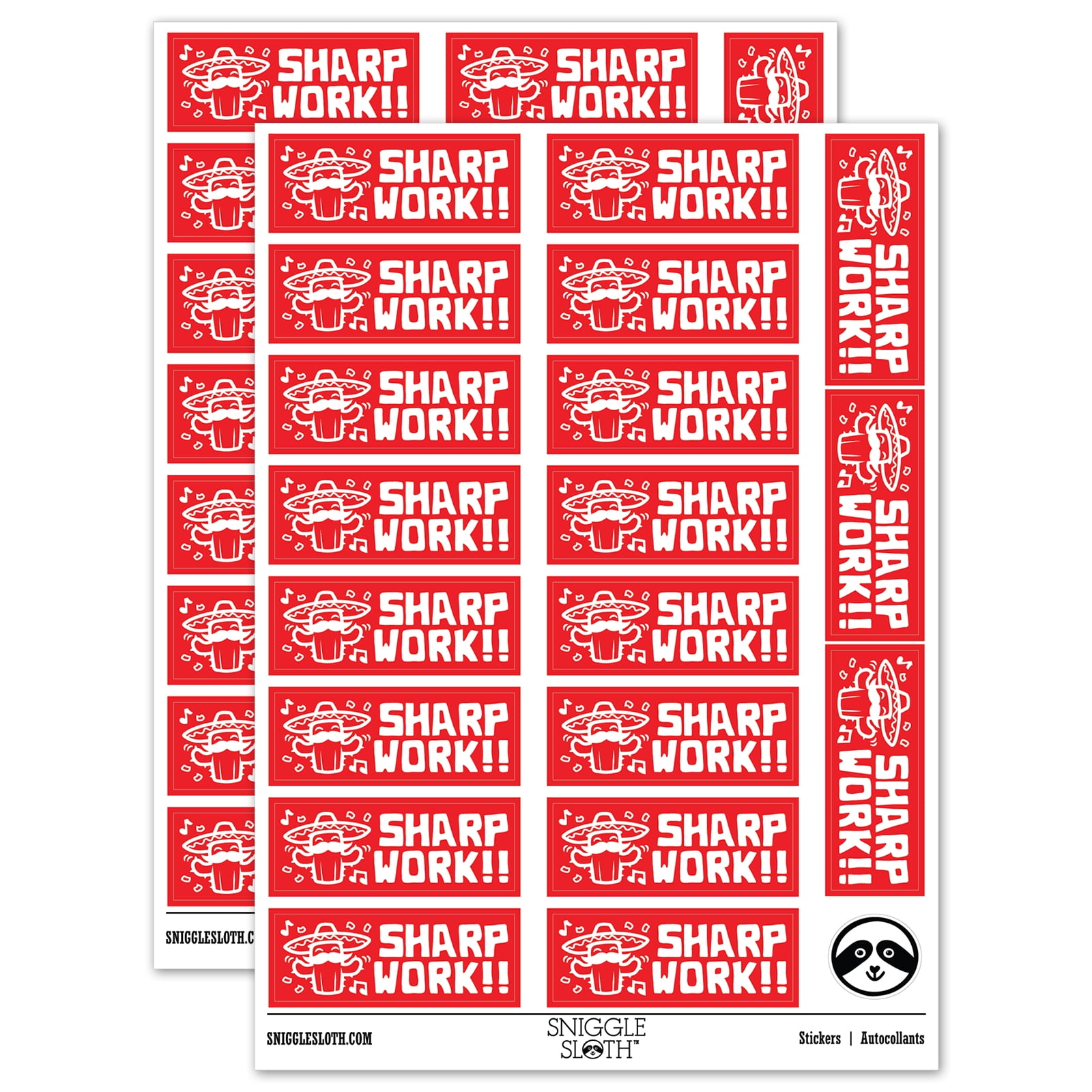 Sharp Work Fiesta Cactus Teacher Student School Sticker Set - Red ...