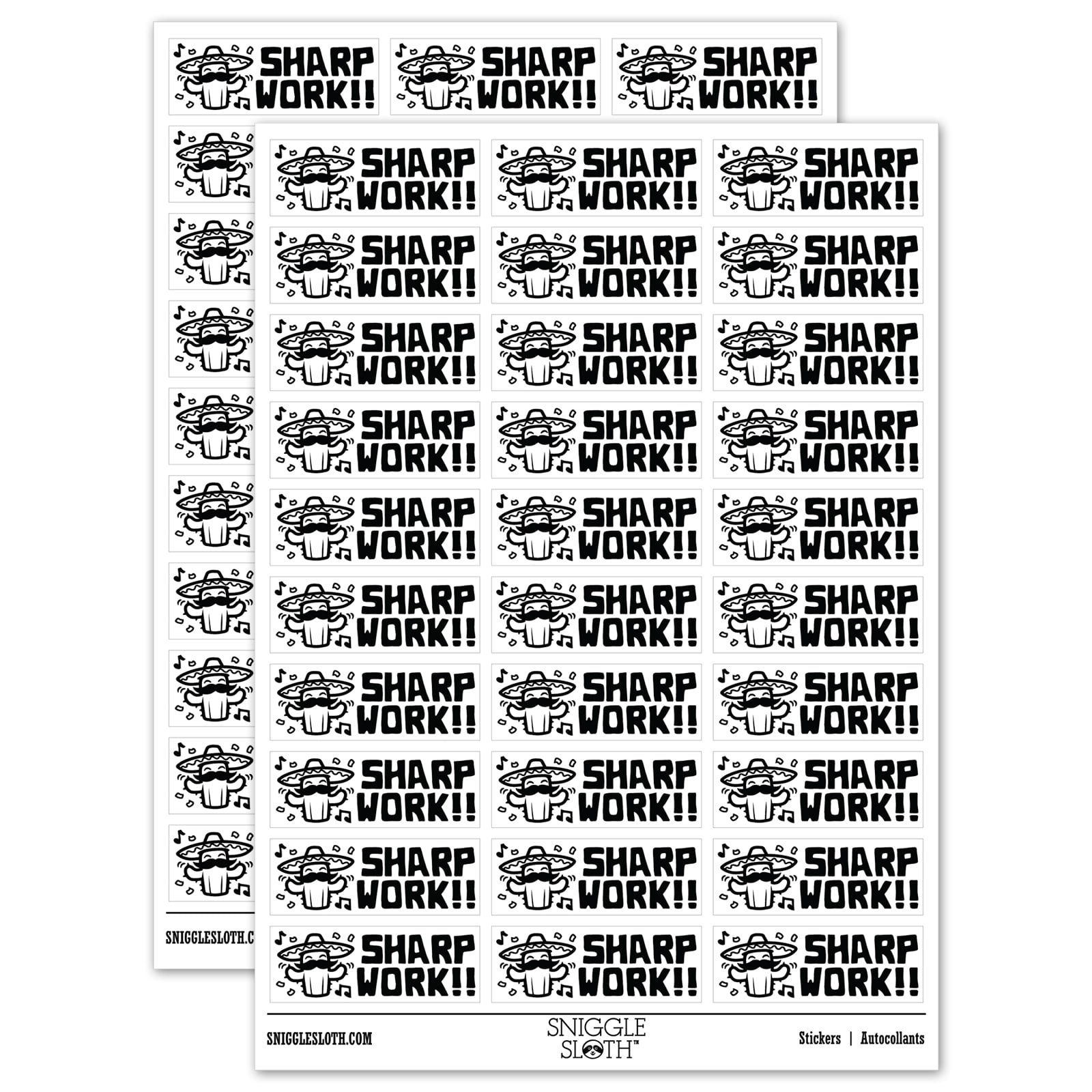 Sharp Work Fiesta Cactus Teacher Student School Sticker Set - White ...