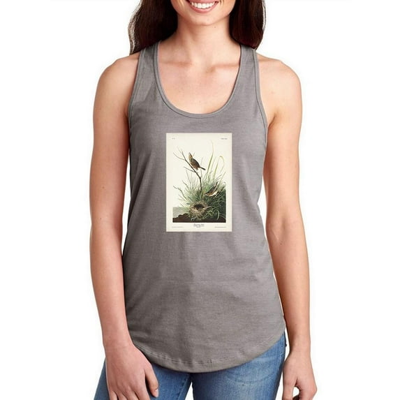Sharp-tailed Finch Racerback Tank Women -John James Audubon Designs, Female XX-Large