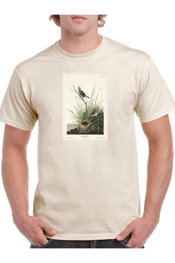 Sharp-tailed Finch T-Shirt Men -John James Audubon Designs, Male Large
