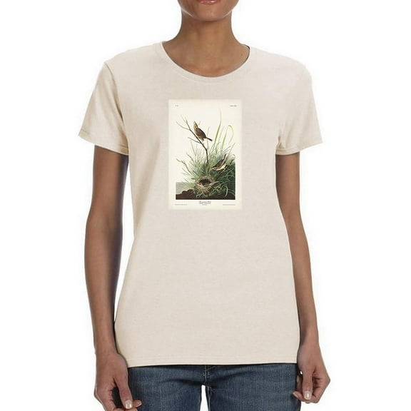 Sharp-tailed Finch T-Shirt Women -John James Audubon Designs, Female x-Large