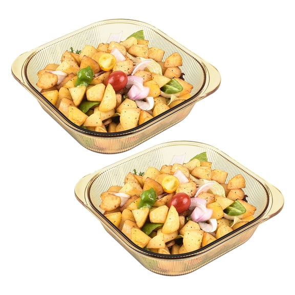 SharpChef 2pk Serve N' Store Square Glass Bakeware, Borosilicate Baking Dish, Oven, Microwave, Freezer & Dishwasher Safe, 2.6 qt / 2.5 L