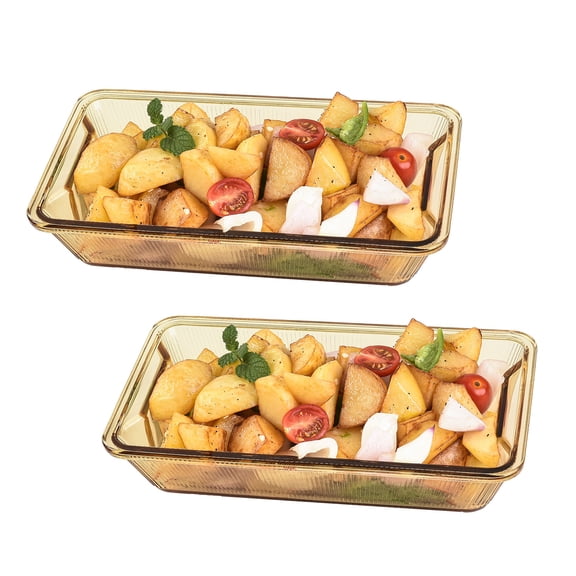 SharpChef 2pk Serve N' Store Rectangle Glass Bakeware, Durable Borosilicate Glass Baking Dish, Oven, Microwave, Freezer and Dishwasher Safe, 2.6 qt / 2.5 L